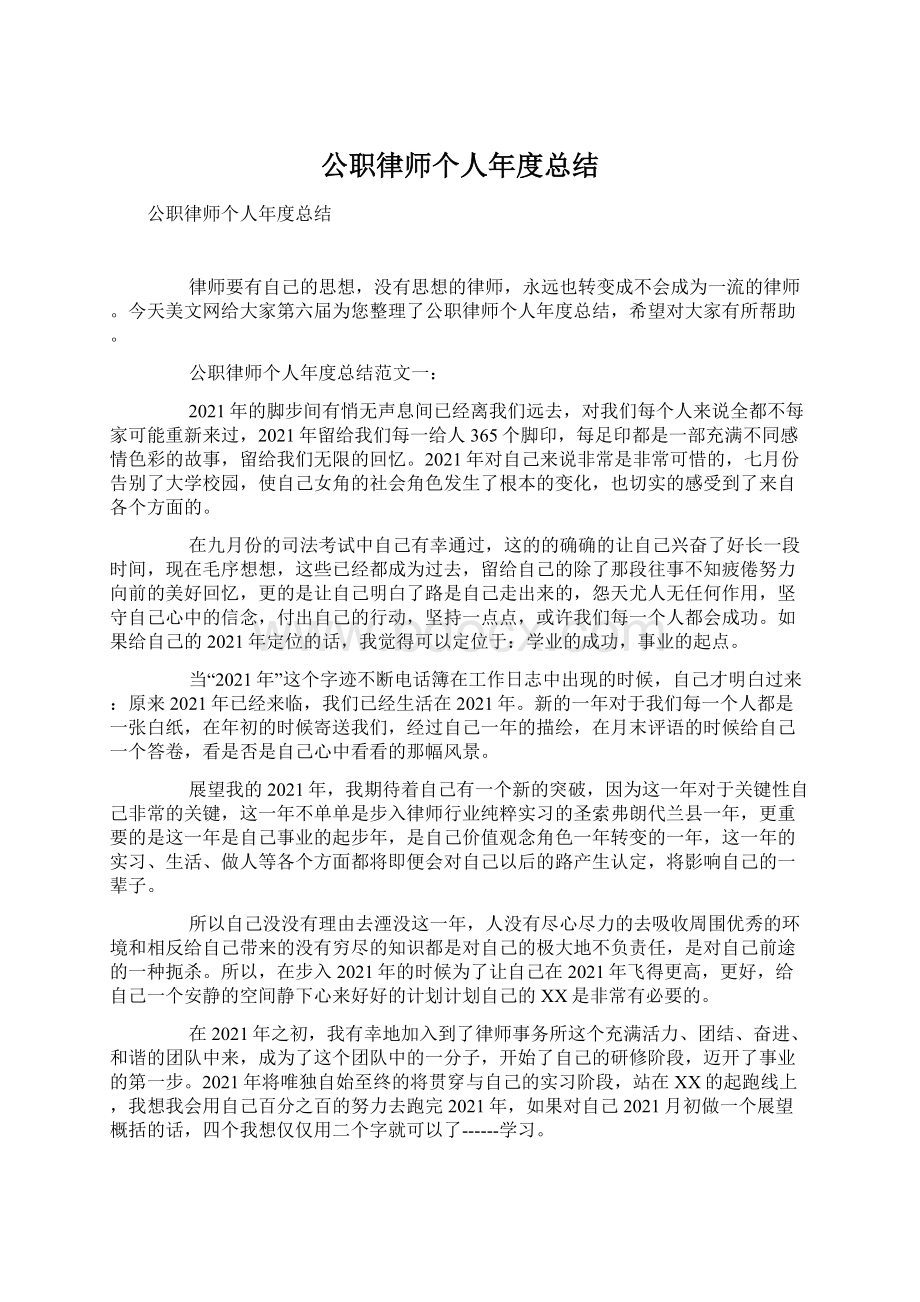 公职律师个人年度总结.docx_第1页