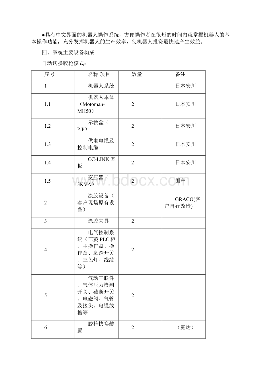 安川机器人涂胶系统方案设计说明书Word文档下载推荐.docx_第3页