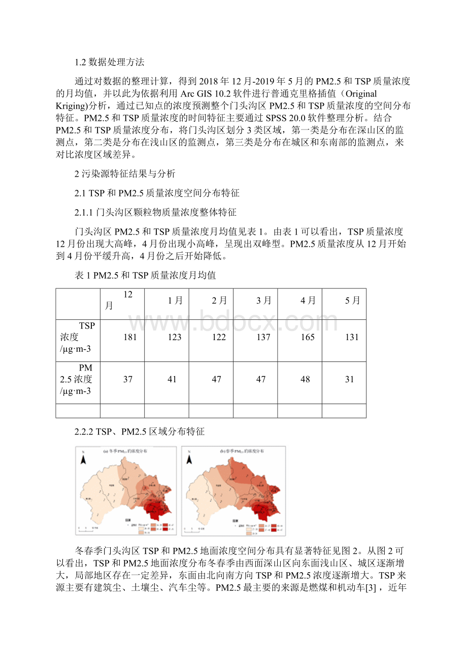 门头沟区冬春PM25和TSP质量浓度变化特征分析.docx_第2页