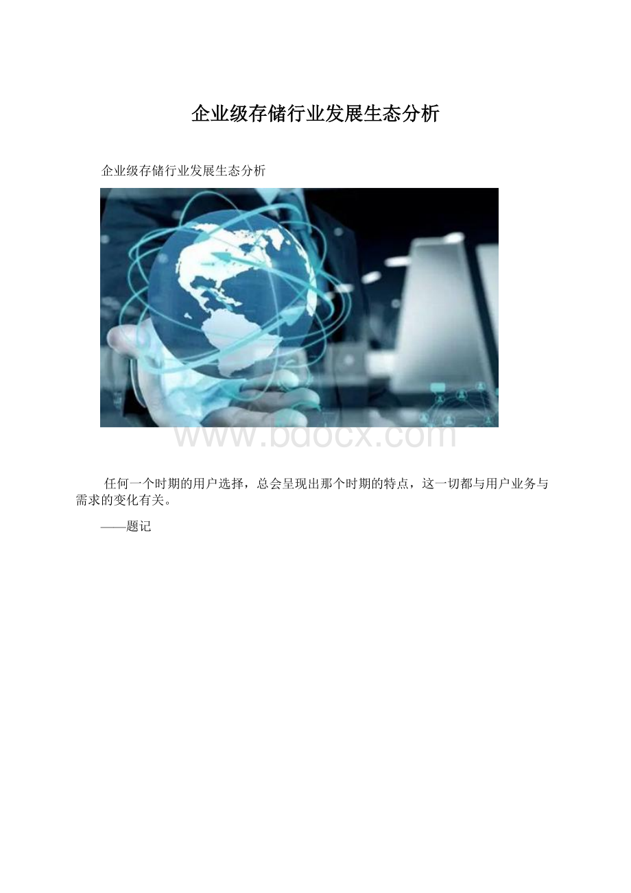 企业级存储行业发展生态分析.docx