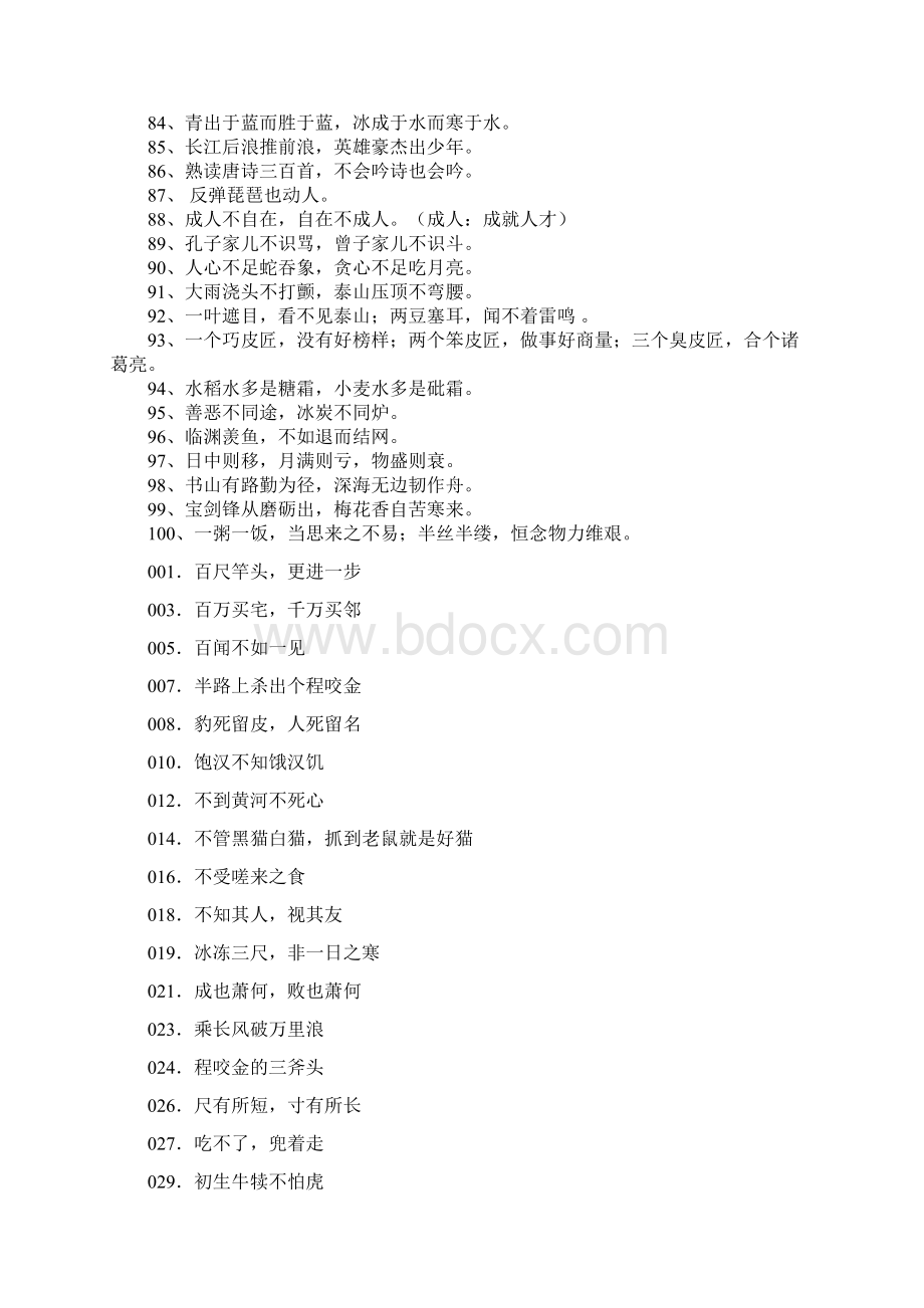 极富人生哲理的100句谚语Word文档下载推荐.docx_第3页