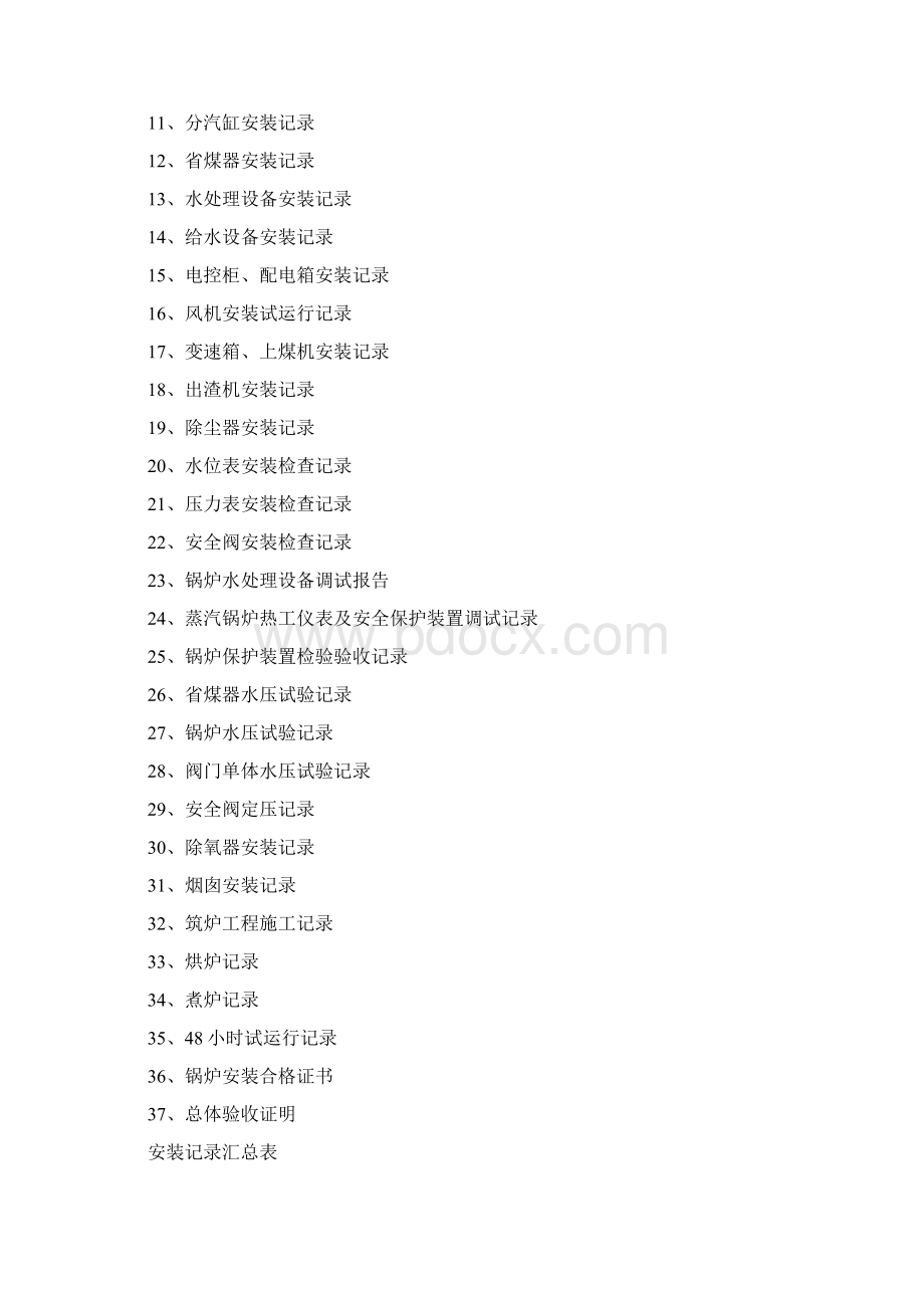 组装锅炉安装记录表格Word文档格式.docx_第2页