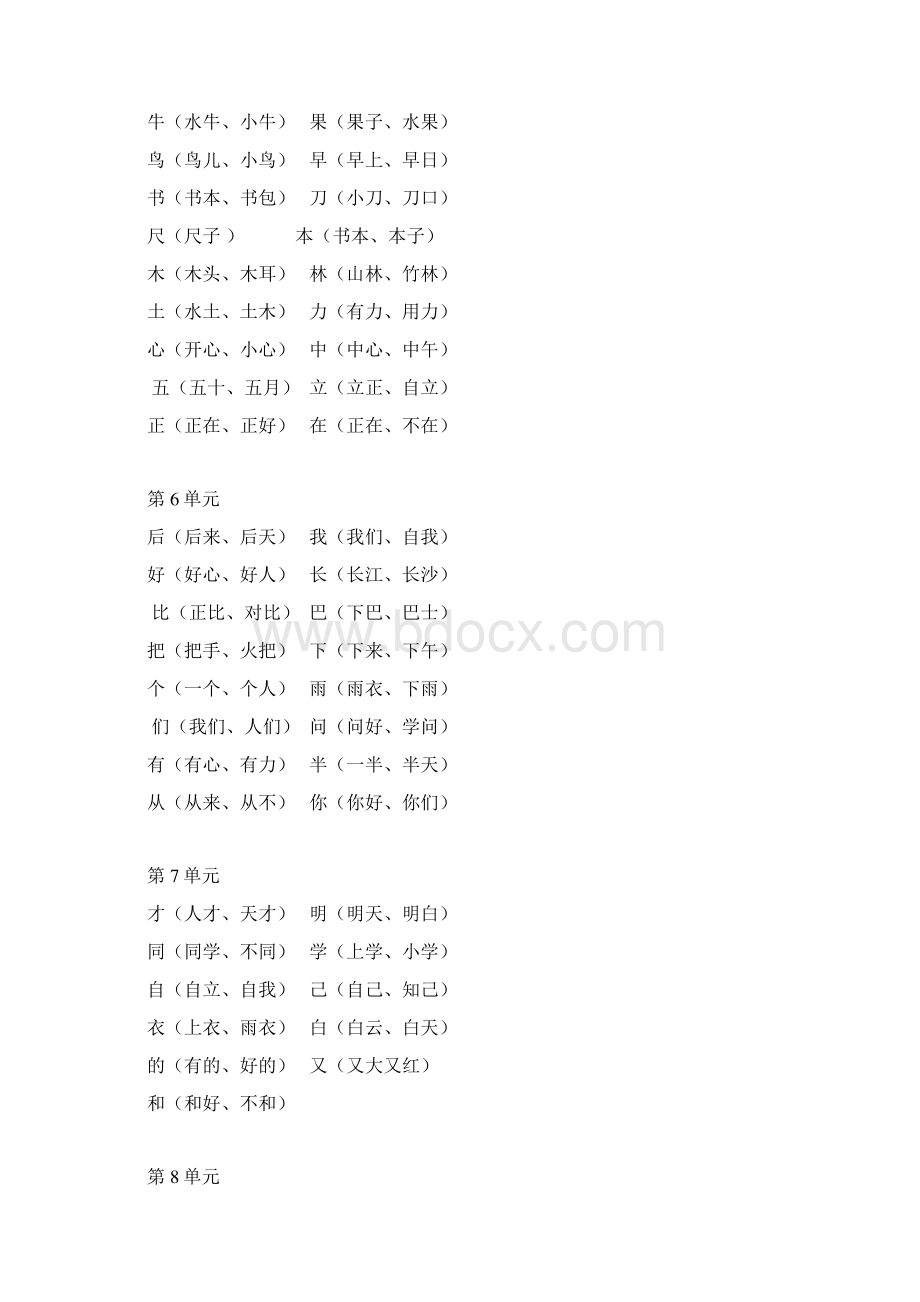 小学语文一年级上册知识点整理.docx_第2页