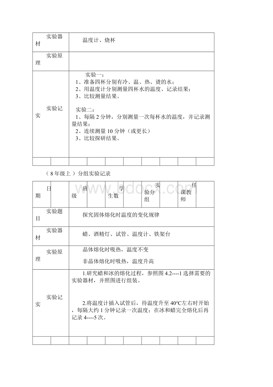 新人教版8年级上册分组实验记录.docx_第3页