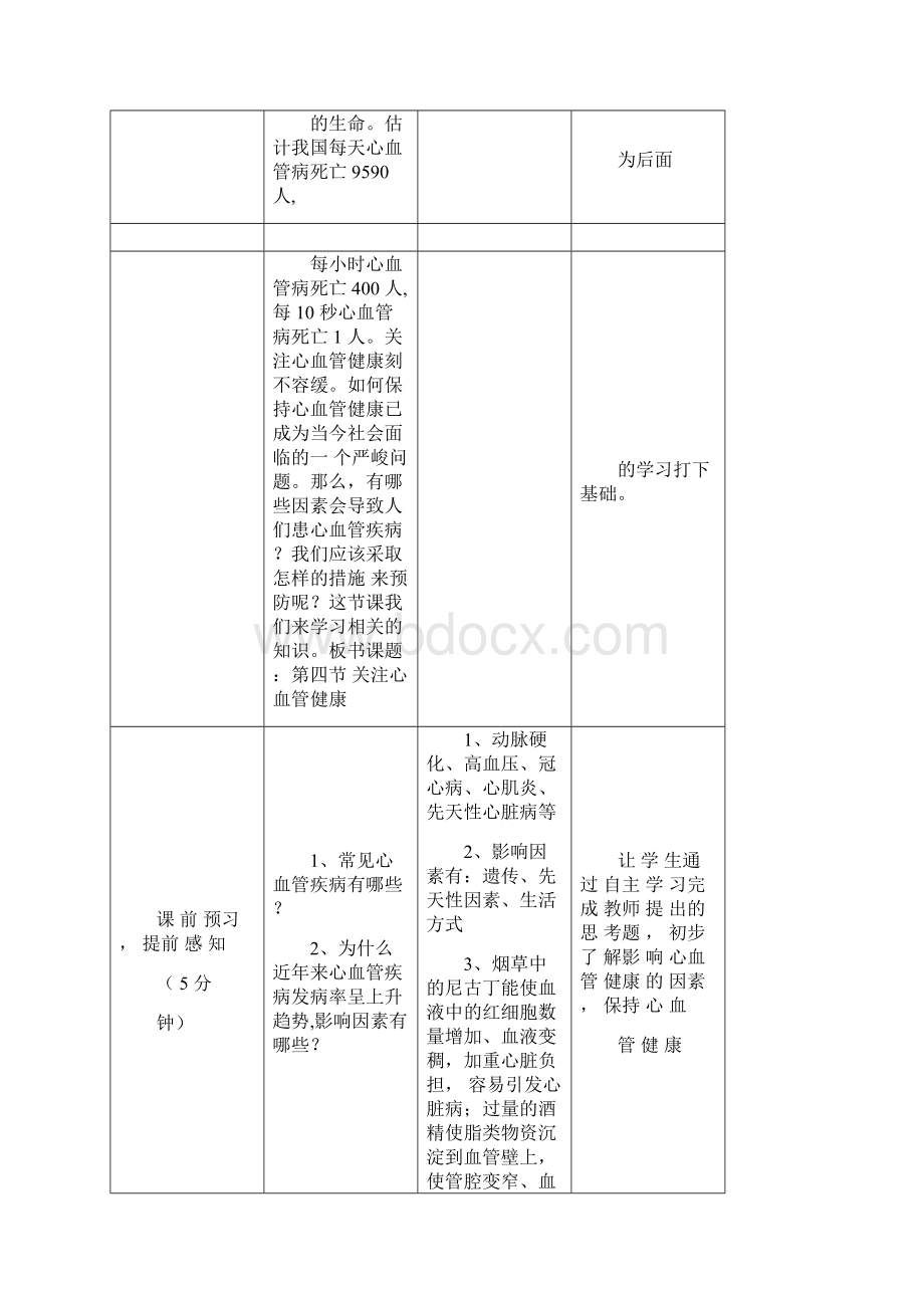 初中生物《关注心血管健康2》优质课教案教学设计Word文档下载推荐.docx_第3页