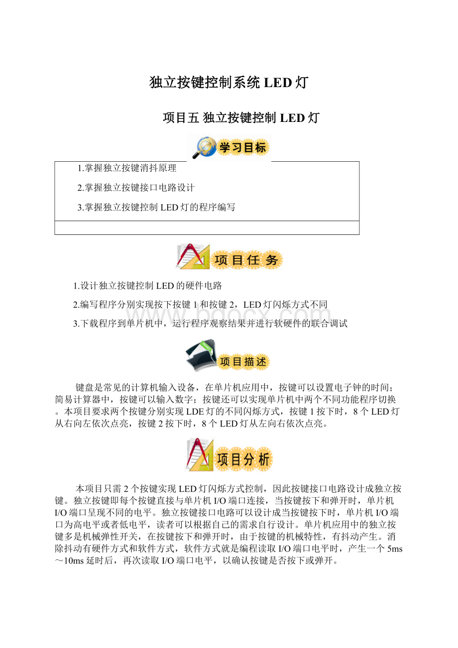 独立按键控制系统LED灯.docx_第1页