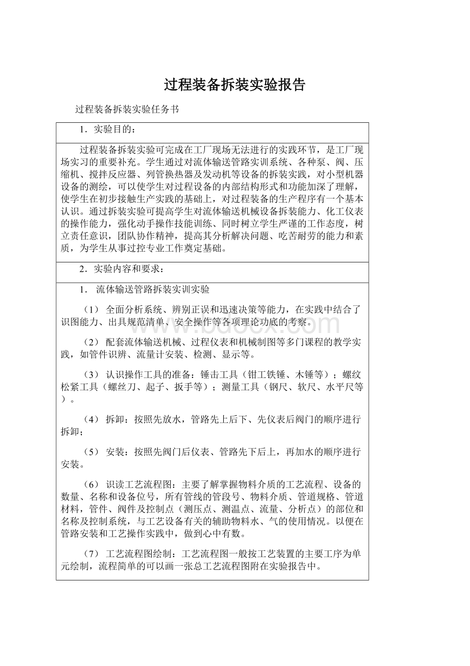 过程装备拆装实验报告.docx_第1页