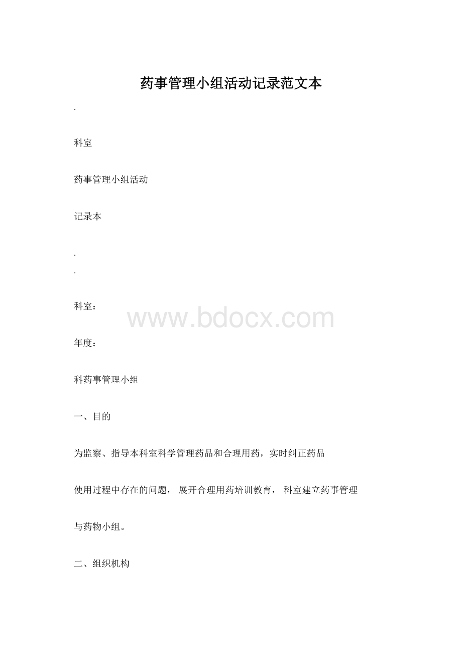 药事管理小组活动记录范文本Word文档格式.docx