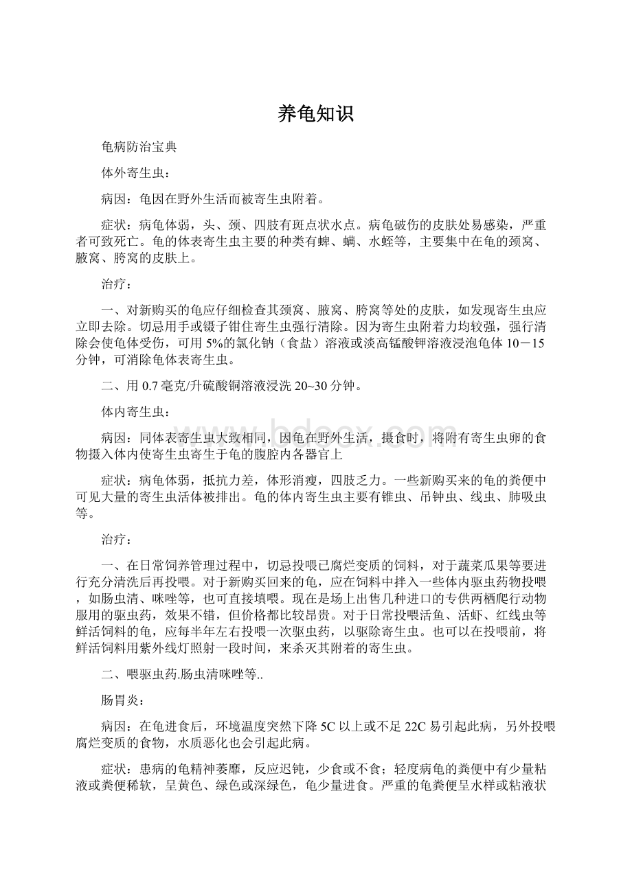 养龟知识Word格式文档下载.docx