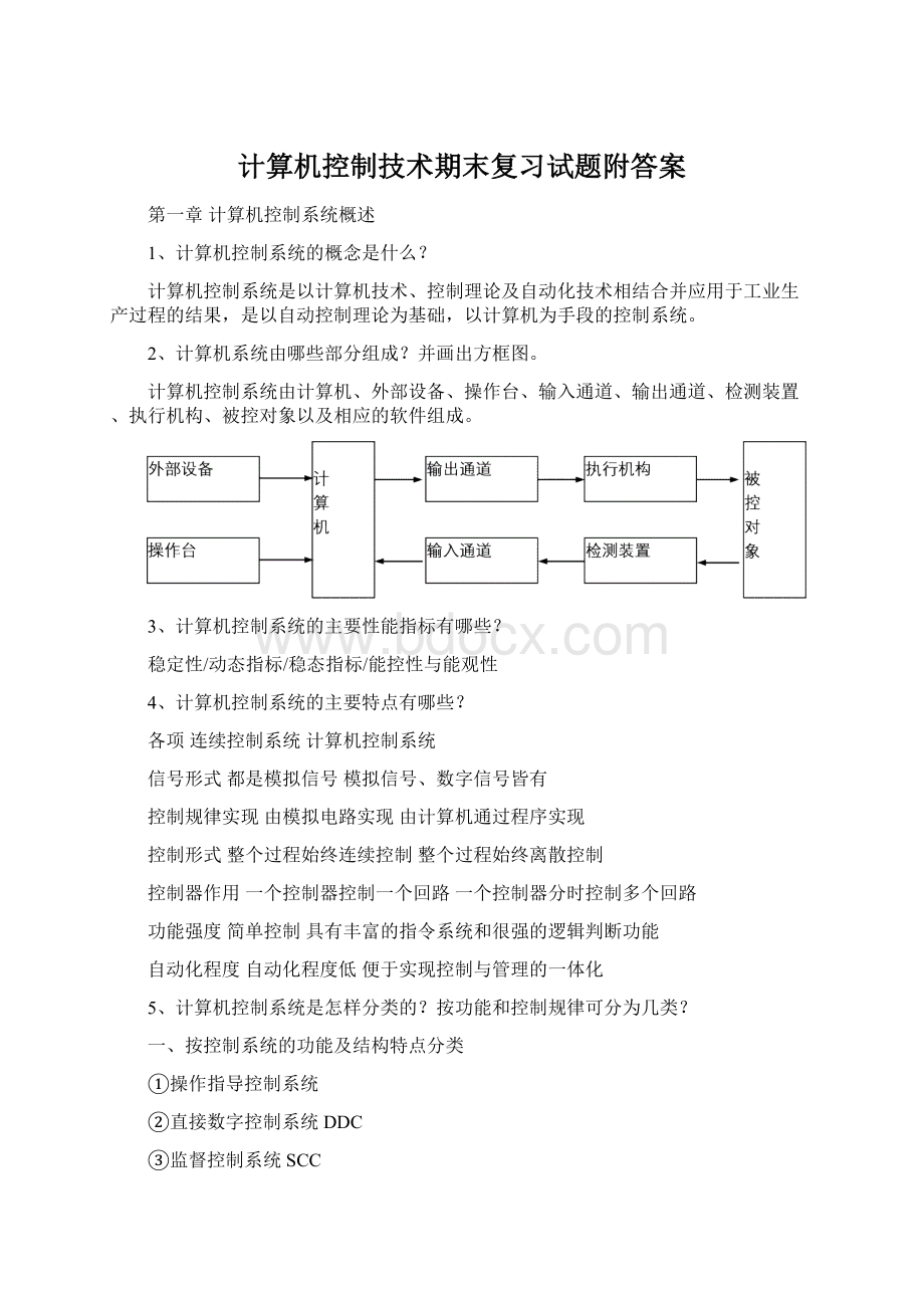 计算机控制技术期末复习试题附答案.docx_第1页