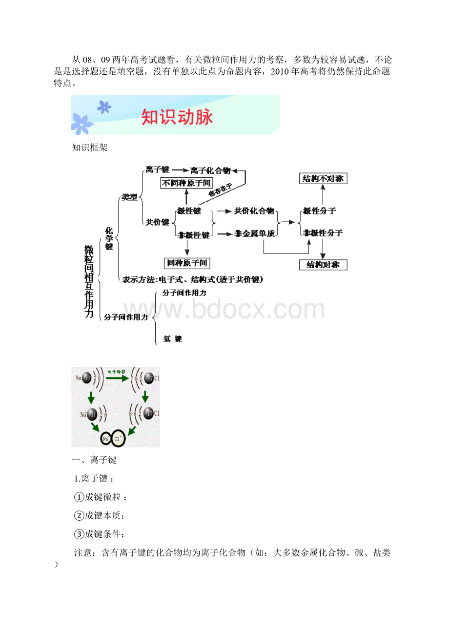 高三化学复习专题九《微粒间相互作用力》Word下载.docx_第3页