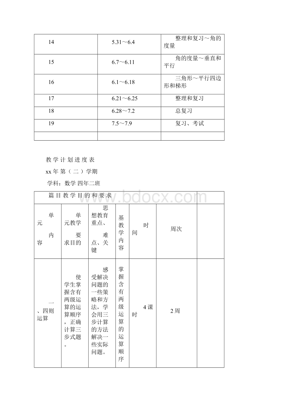 小学四年级下册数学全册先学后教当堂训练教案Word文件下载.docx_第2页