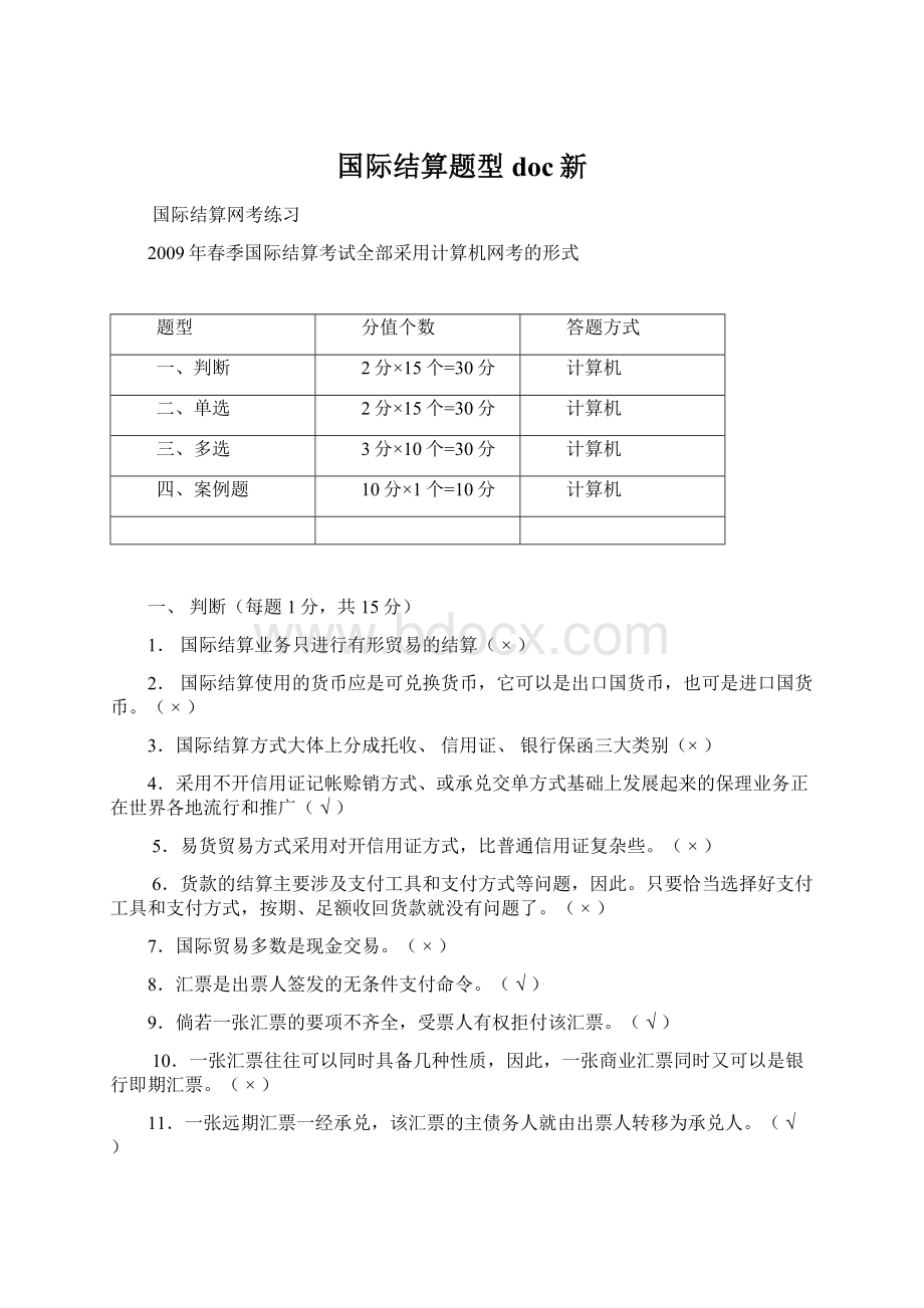 国际结算题型doc新Word下载.docx