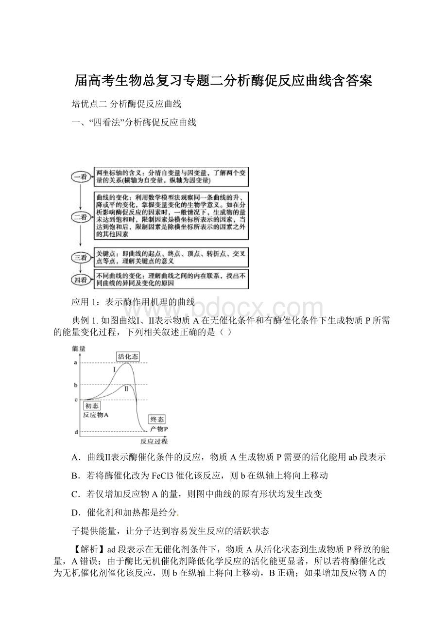 届高考生物总复习专题二分析酶促反应曲线含答案.docx_第1页