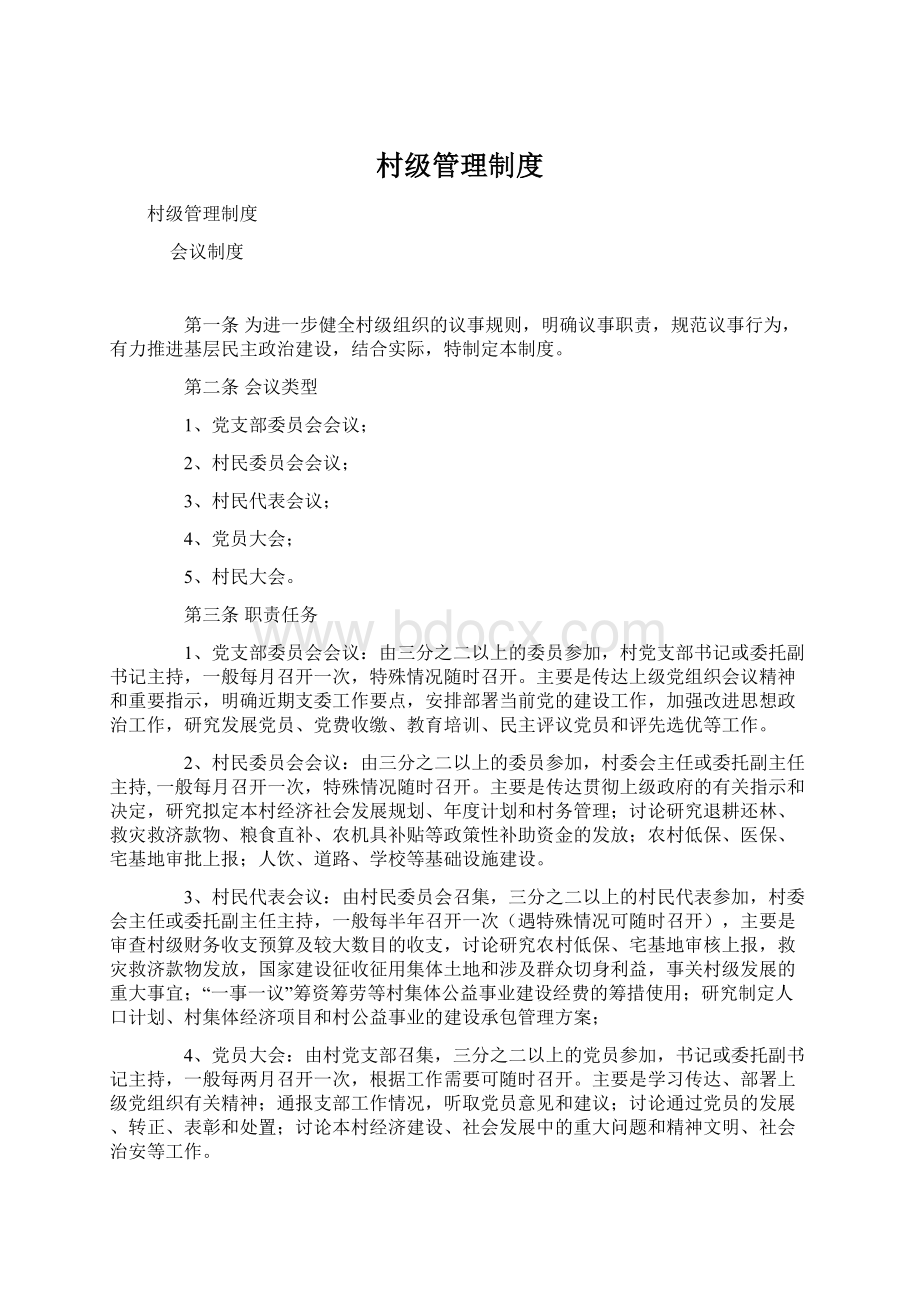 村级管理制度Word文件下载.docx