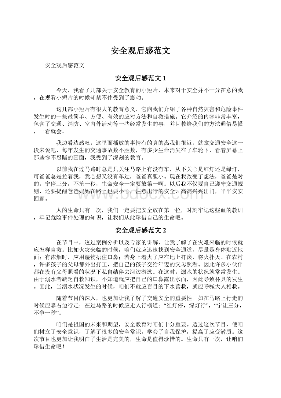 安全观后感范文Word格式文档下载.docx