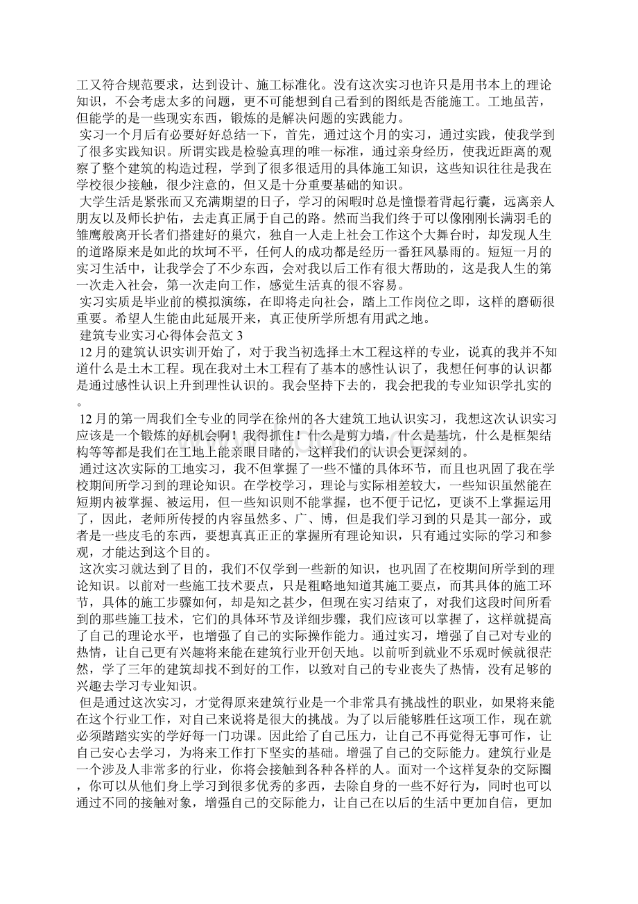 建筑专业实习心得体会范文文档格式.docx_第3页