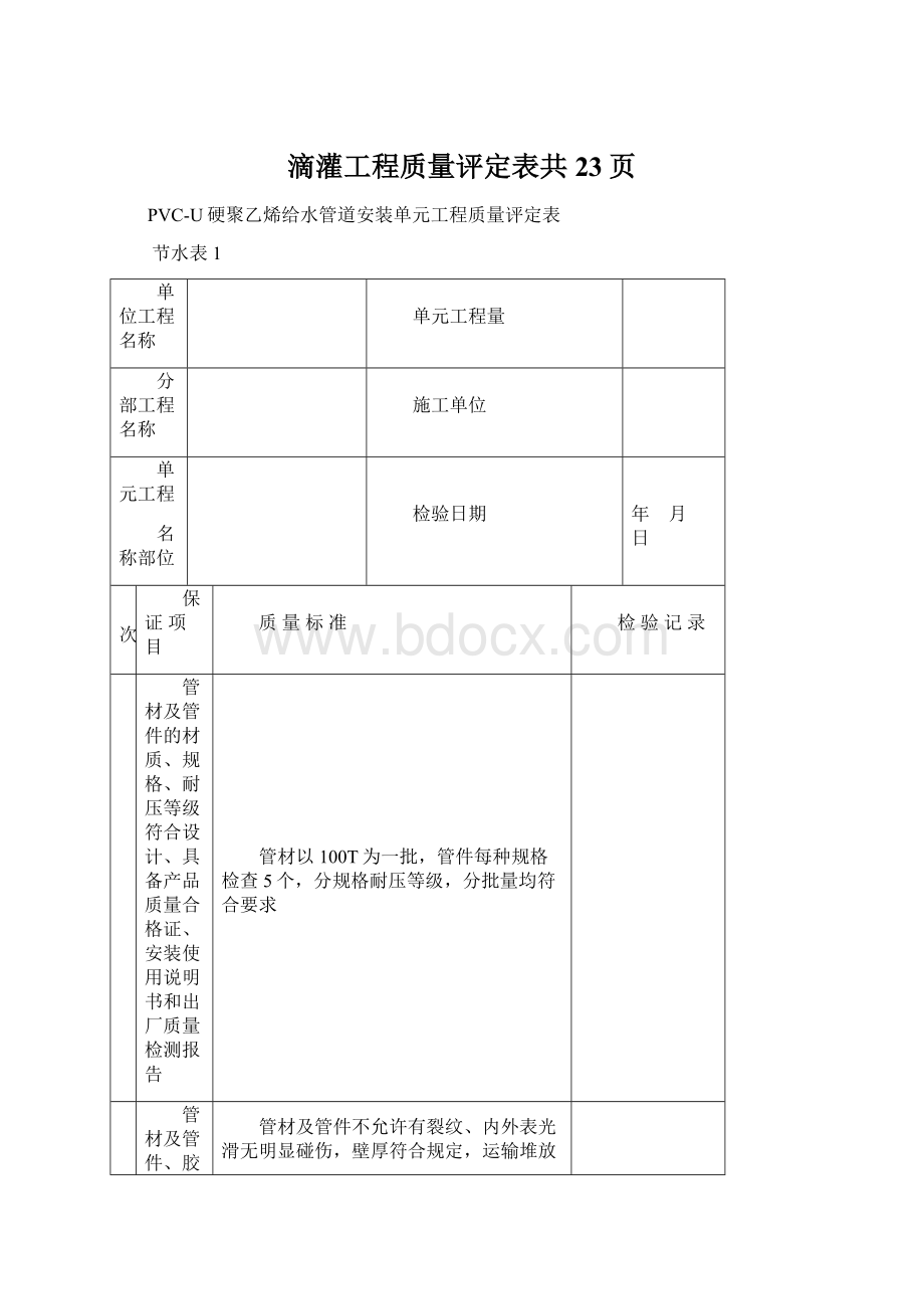 滴灌工程质量评定表共23页.docx