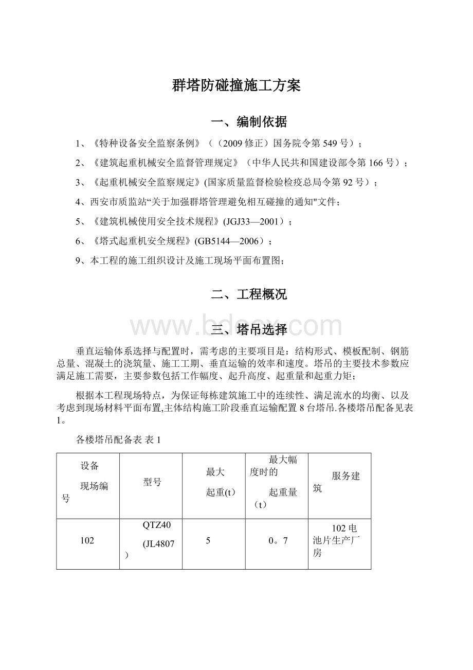 群塔防碰撞施工方案.docx_第1页