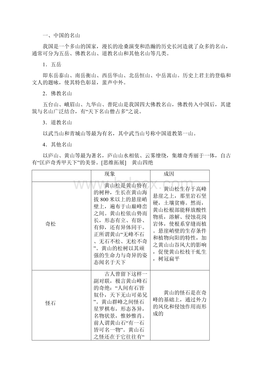 高中地理中国名景欣赏学案 最新.docx_第3页