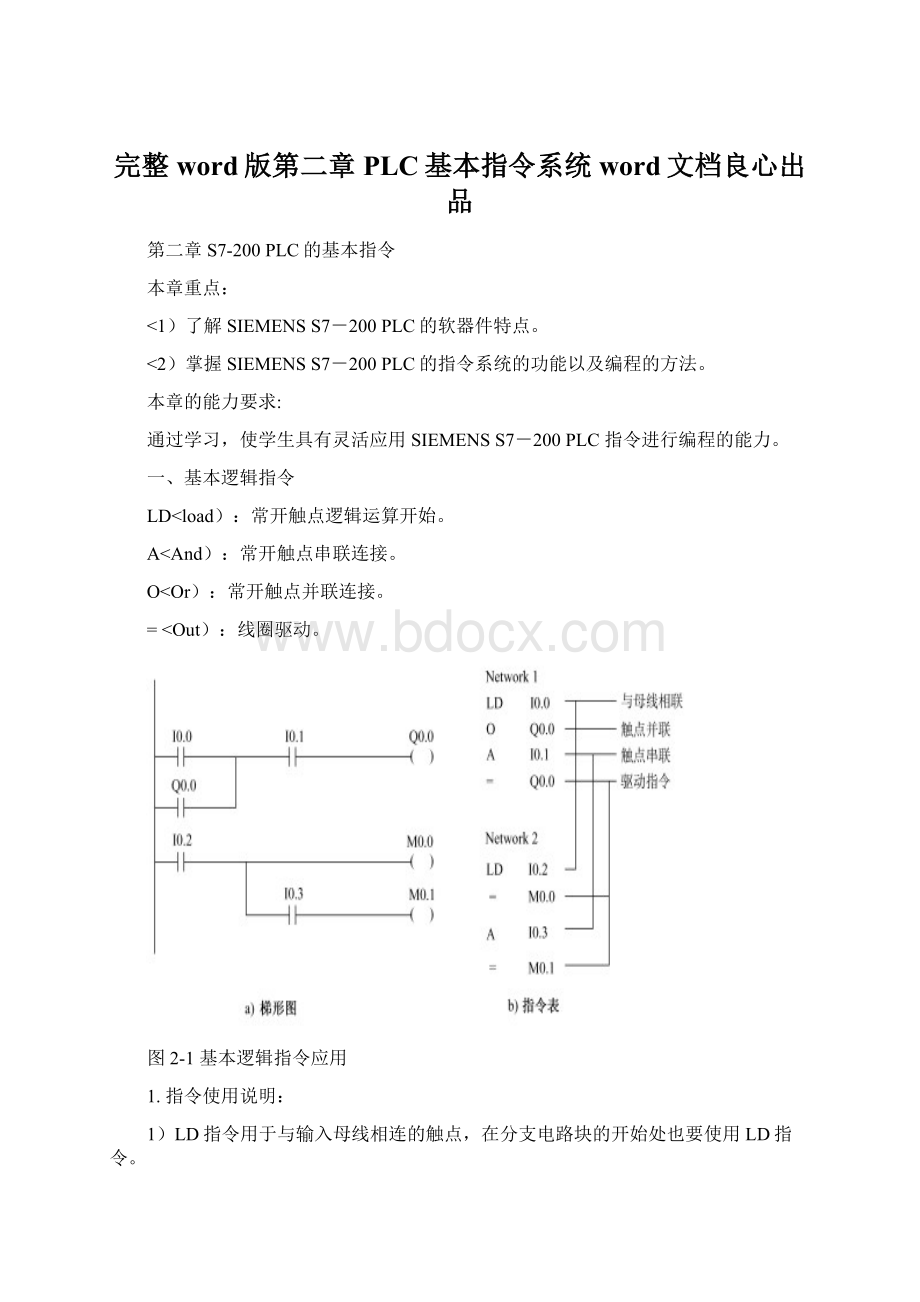 完整word版第二章PLC基本指令系统word文档良心出品.docx_第1页