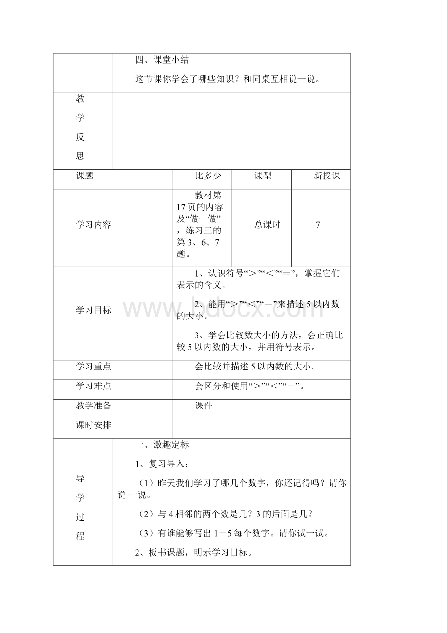 第三单元15的认识和加减法教案文档格式.docx_第3页