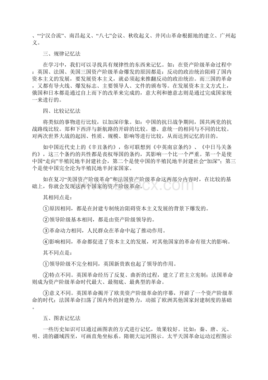 初中历史知识记忆方法及答题模板套路公式Word格式.docx_第2页