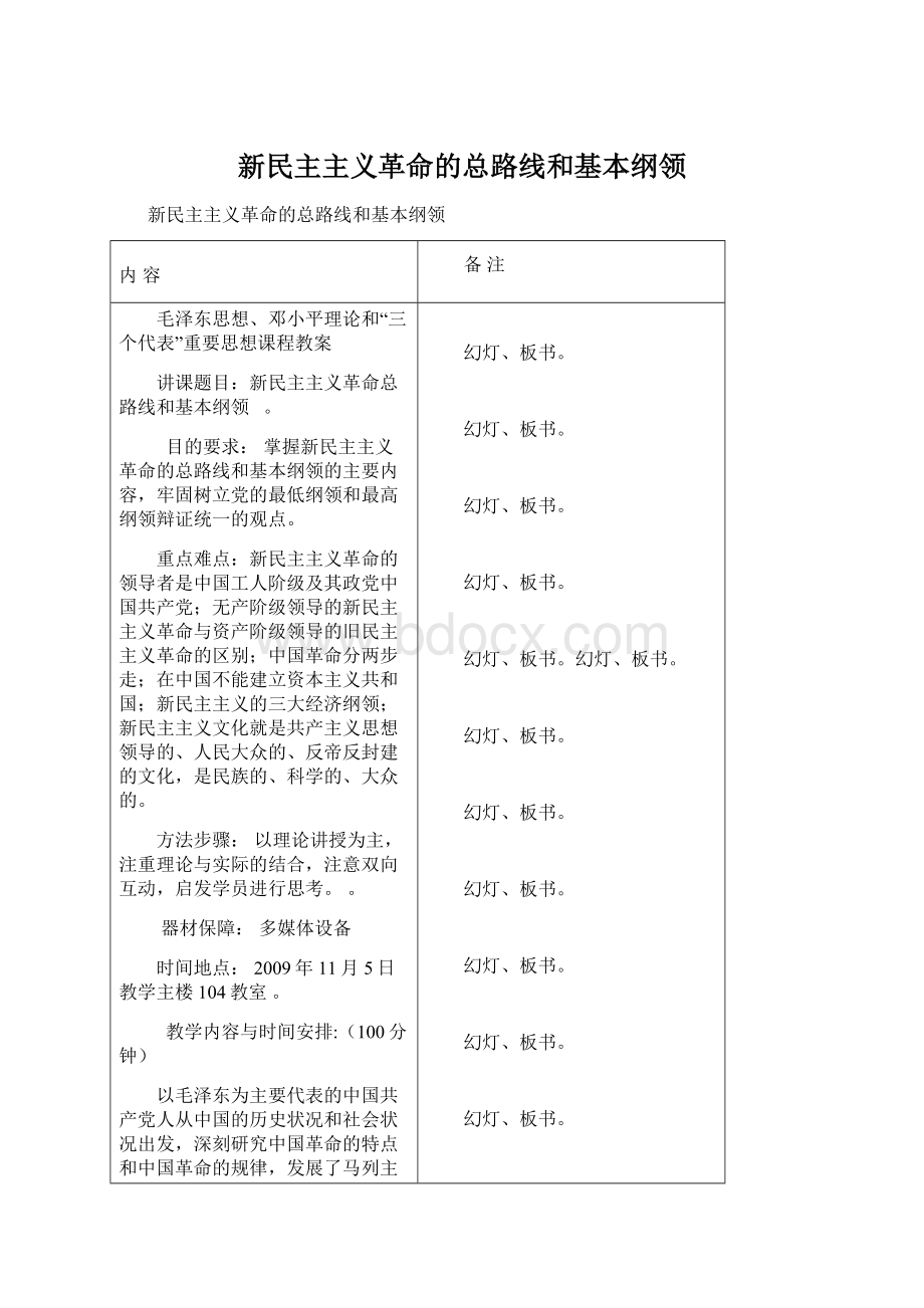 新民主主义革命的总路线和基本纲领.docx