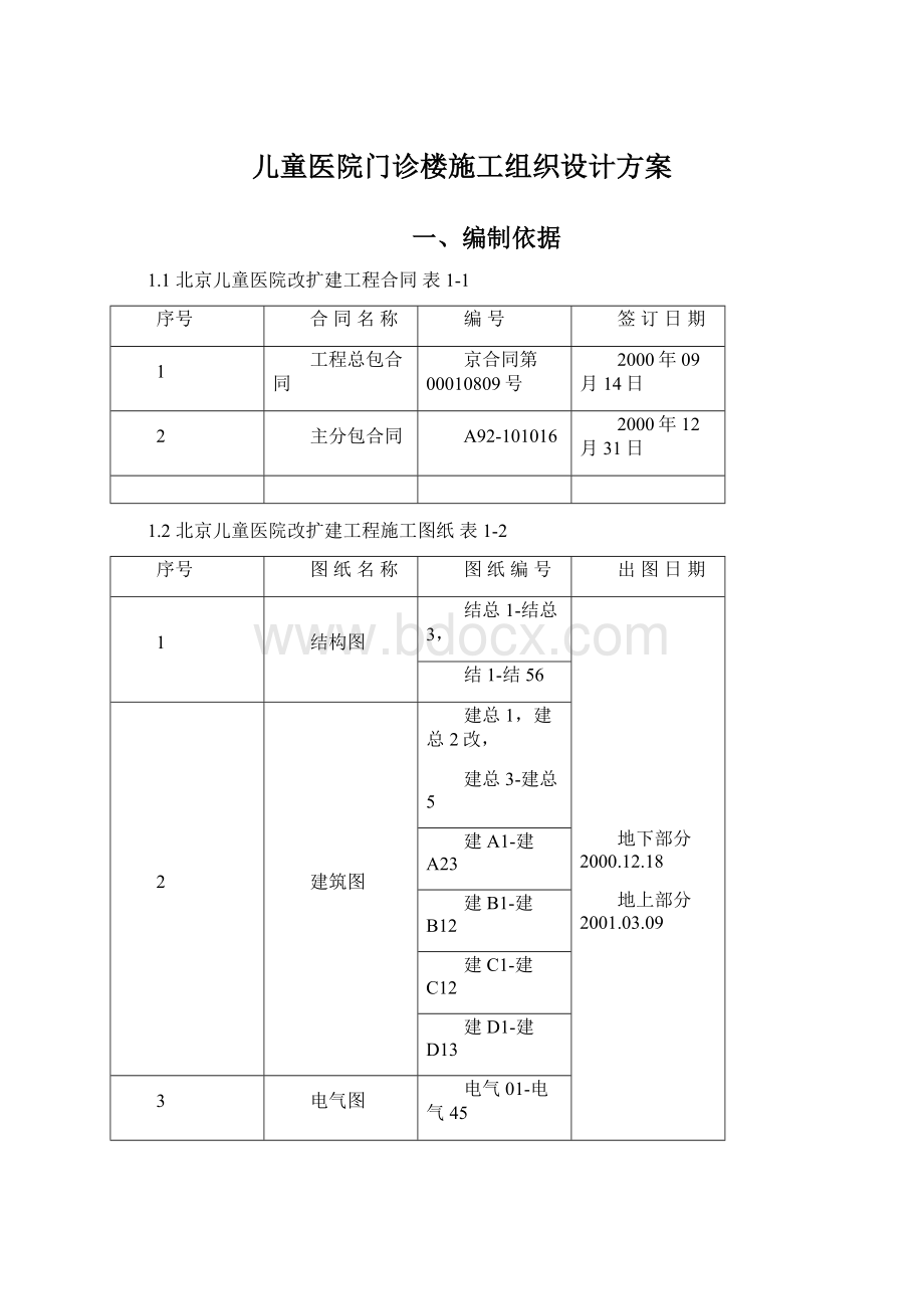 儿童医院门诊楼施工组织设计方案.docx