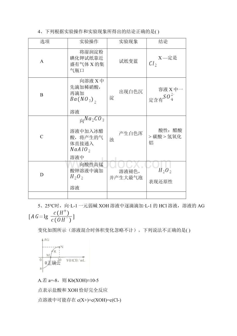 届高三考前化学周周模拟卷7.docx_第2页