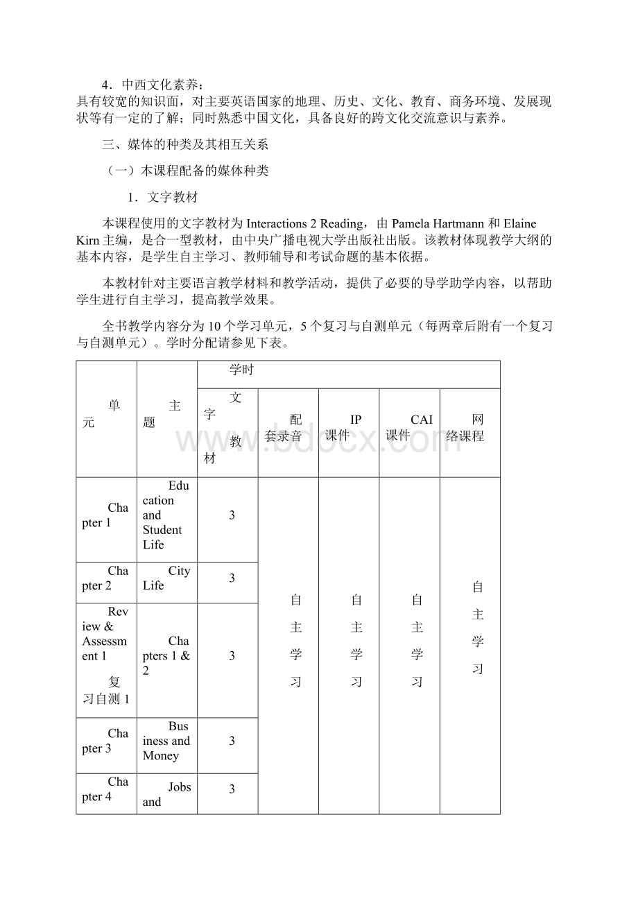 高级英语阅读2课程教学设计方案Word格式文档下载.docx_第2页