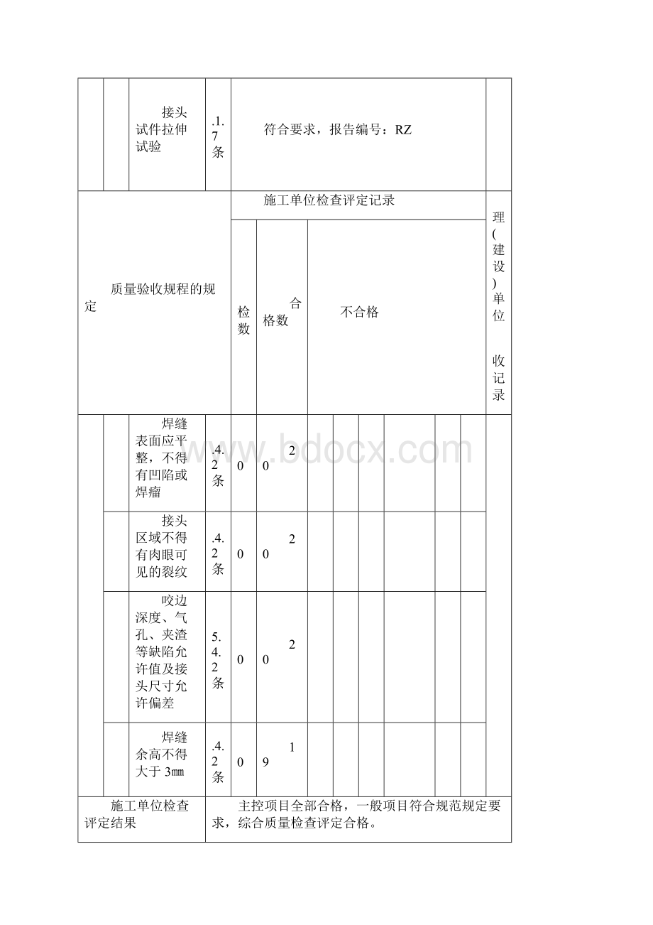 钢筋电弧焊接头检验批质量验收记录表Word文档下载推荐.docx_第2页