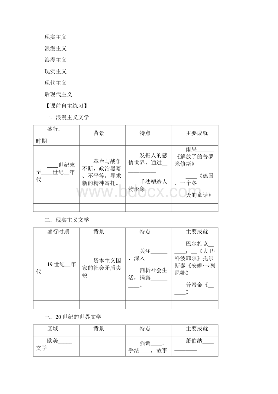 专题八19世纪世纪文学艺术导学案.docx_第2页