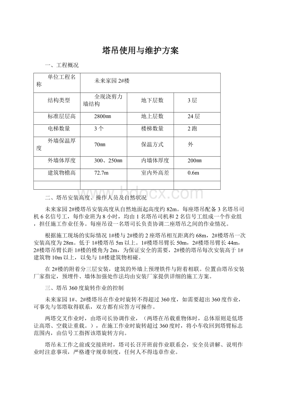 塔吊使用与维护方案.docx_第1页