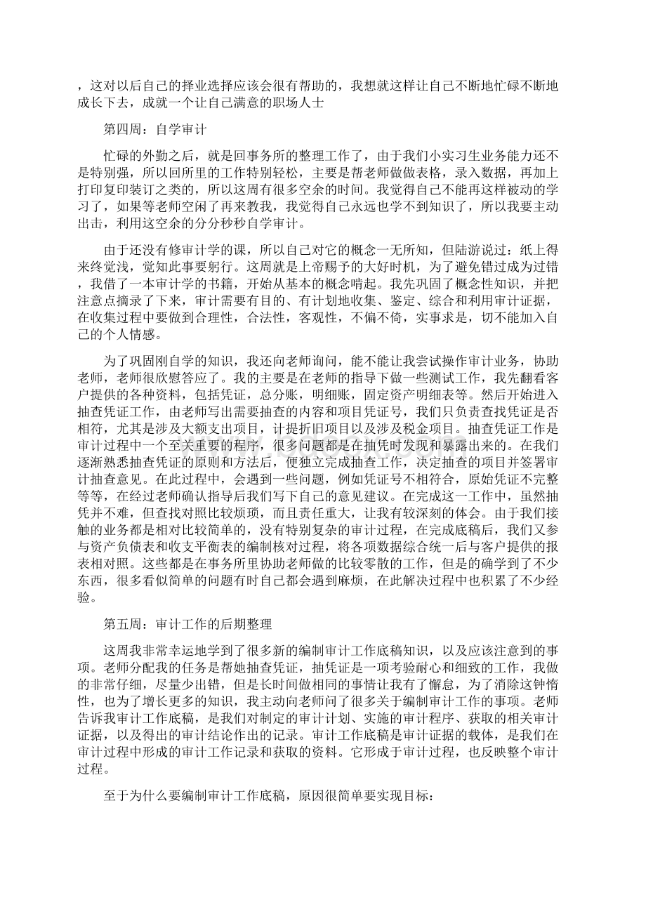 审计毕业实习周记范文Word格式文档下载.docx_第3页