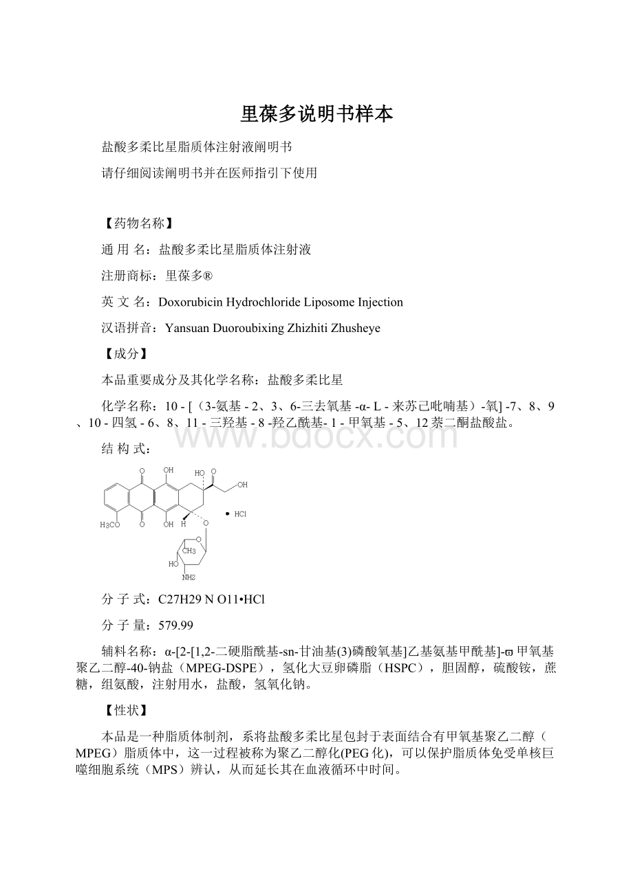 里葆多说明书样本文档格式.docx