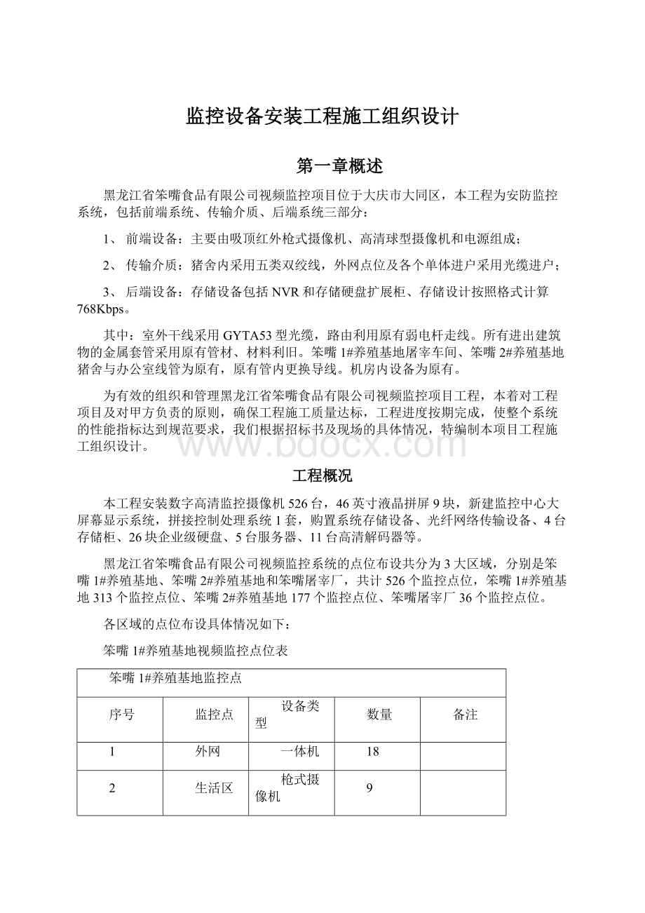 监控设备安装工程施工组织设计文档格式.docx_第1页