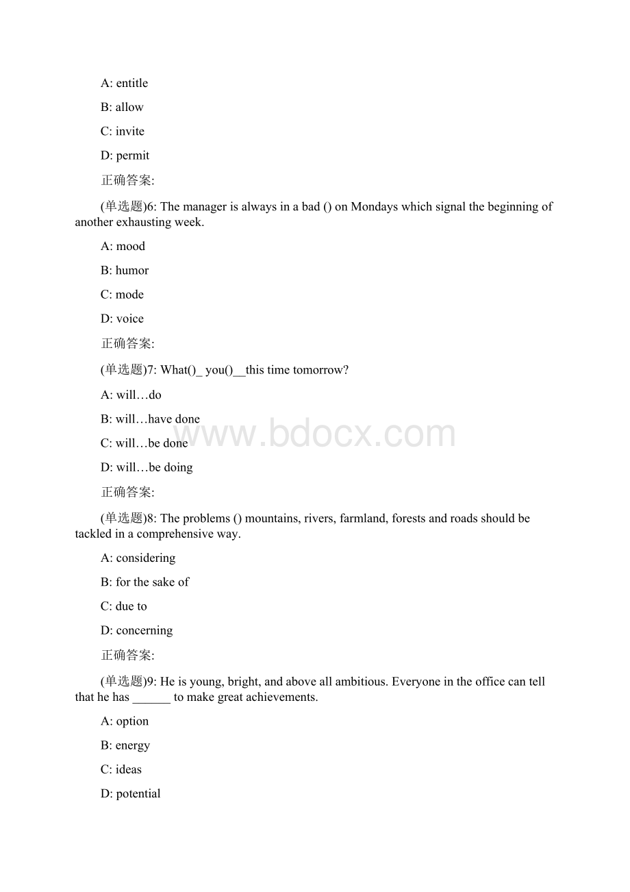 大工19春《大学英语3》在线测试2Word文档格式.docx_第2页