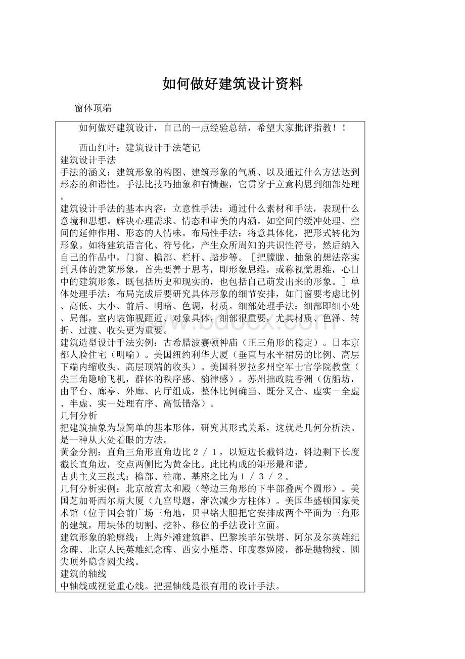 如何做好建筑设计资料.docx