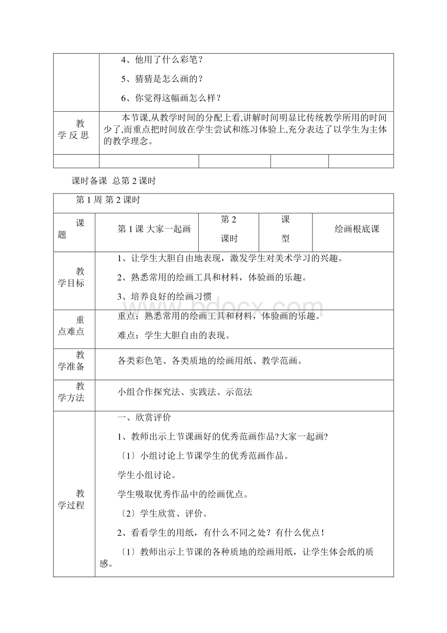 一年级上册美术教案及教学反思全册湖南美术出版社.docx_第3页