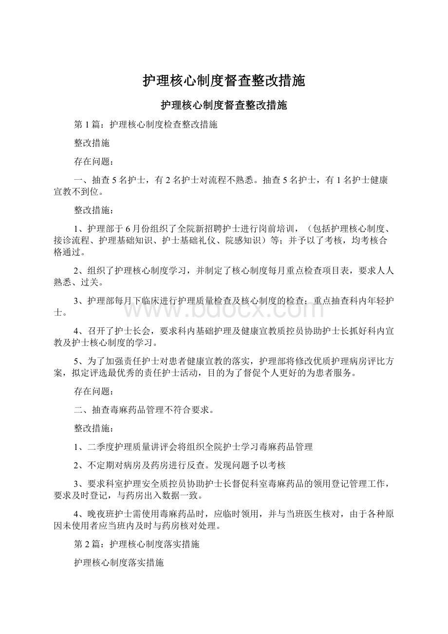 护理核心制度督查整改措施.docx