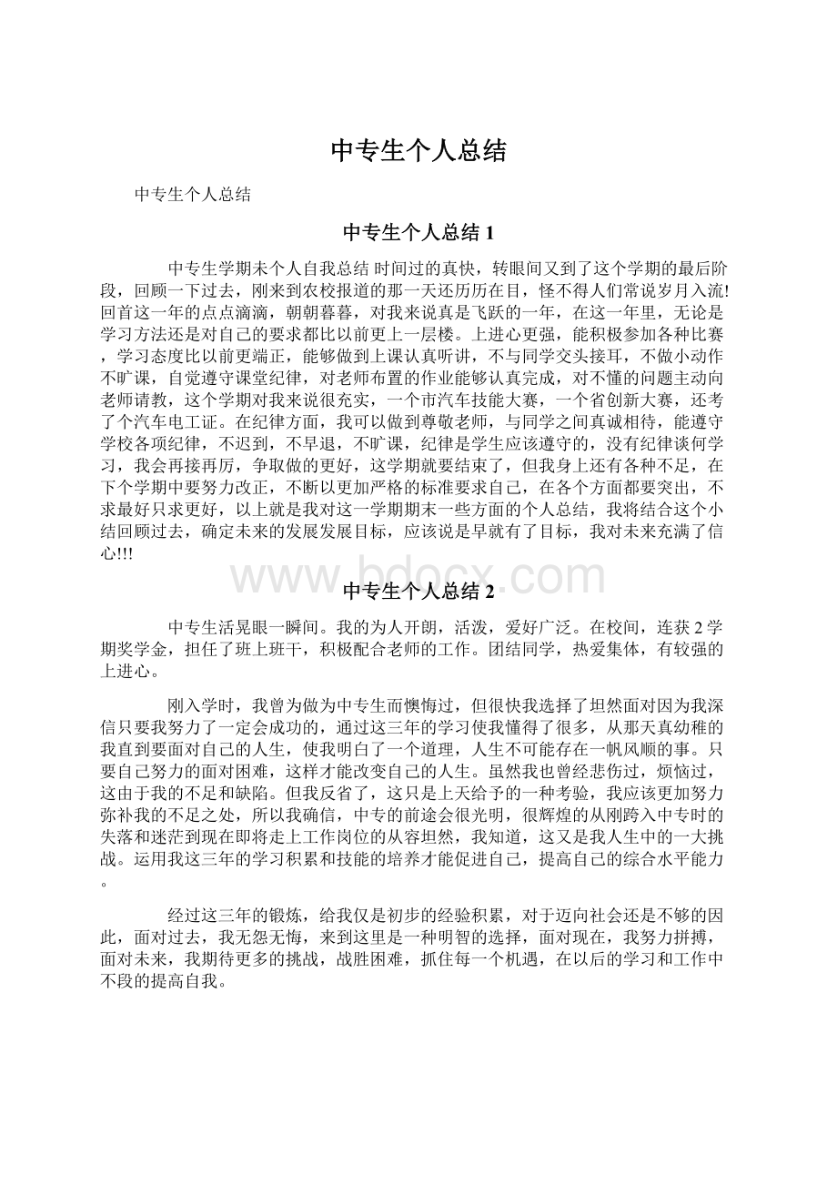 中专生个人总结.docx_第1页