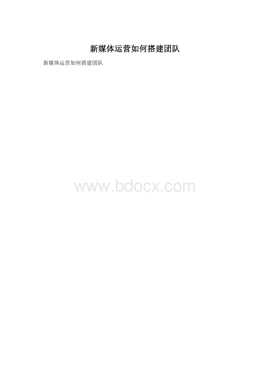 新媒体运营如何搭建团队Word文档格式.docx_第1页