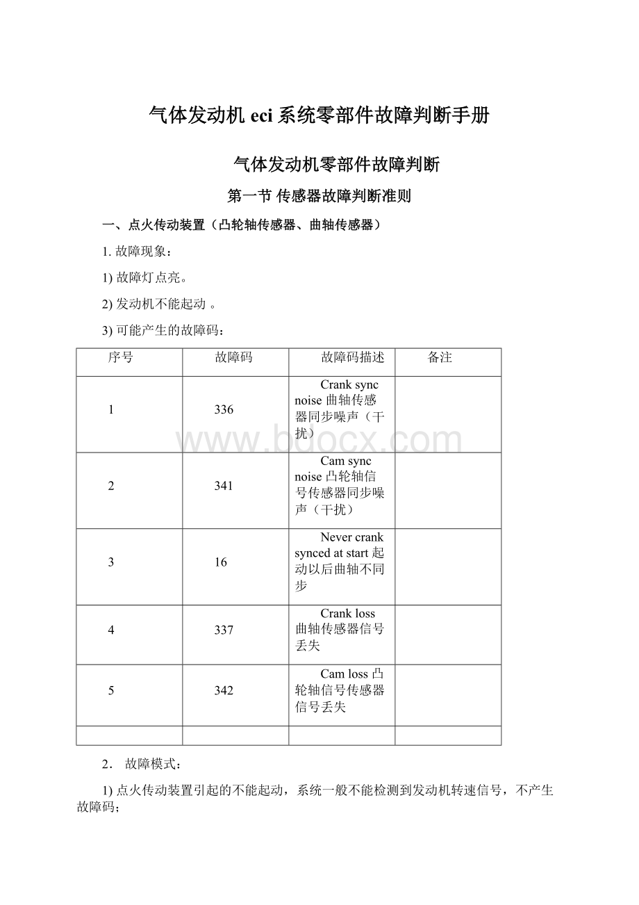 气体发动机eci系统零部件故障判断手册文档格式.docx_第1页