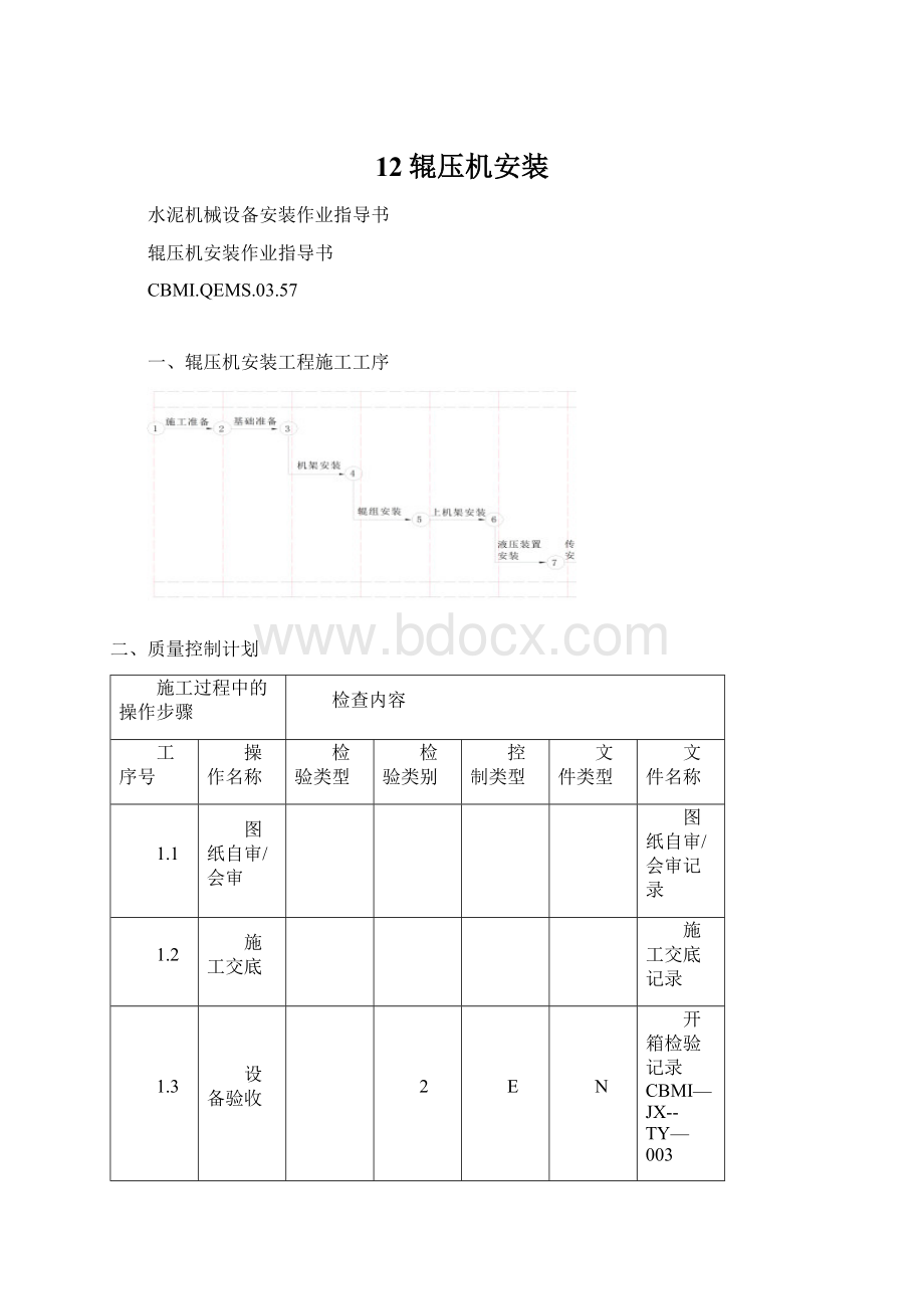 12辊压机安装Word文档格式.docx