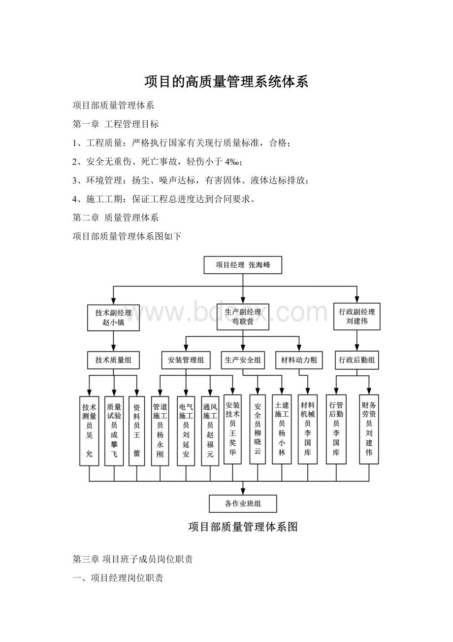 项目的高质量管理系统体系Word格式文档下载.docx_第1页