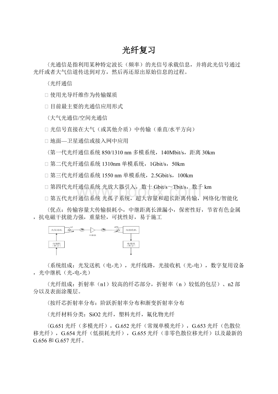 光纤复习Word文档下载推荐.docx