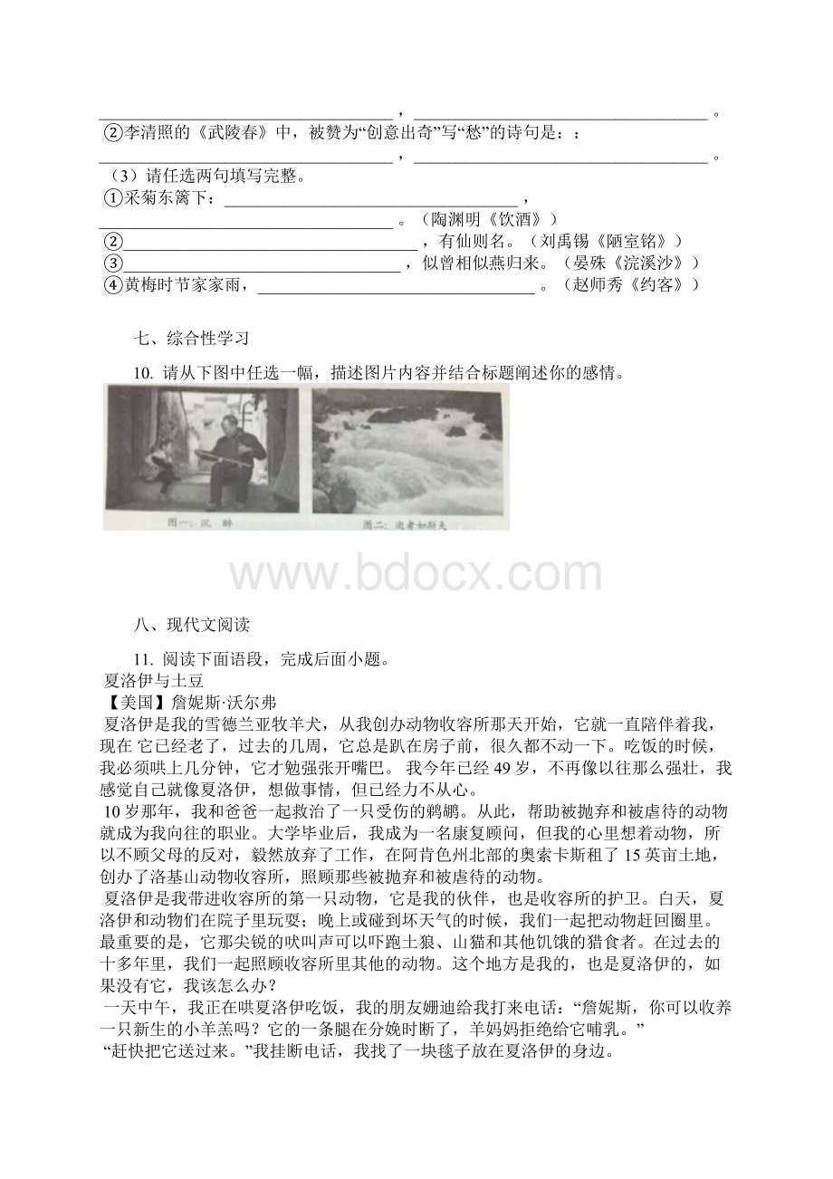 初中毕业升学考试贵州贵阳卷语文含答案及解析.docx_第3页