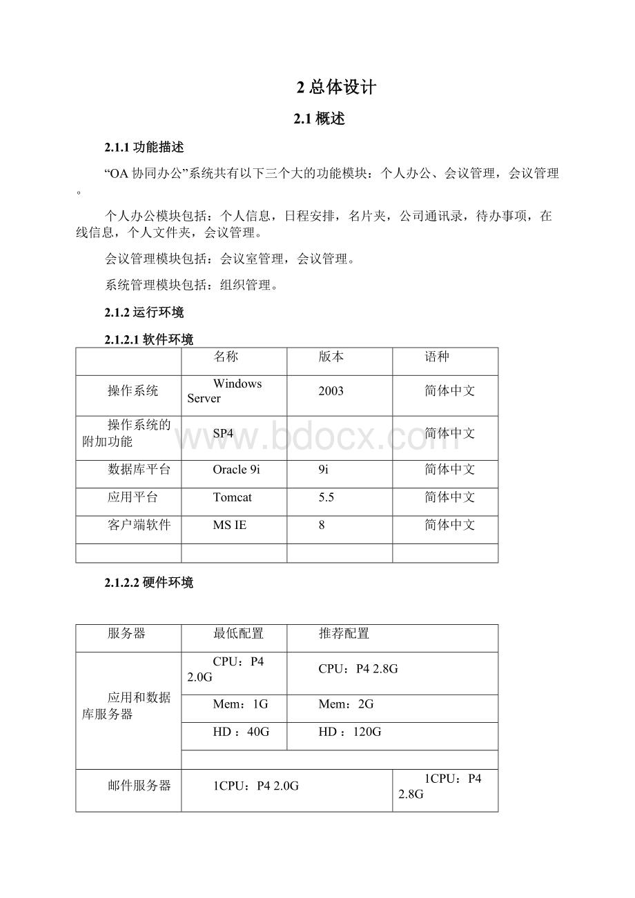 OA协同办公系统概要设计分析说明书模板Word格式文档下载.docx_第3页