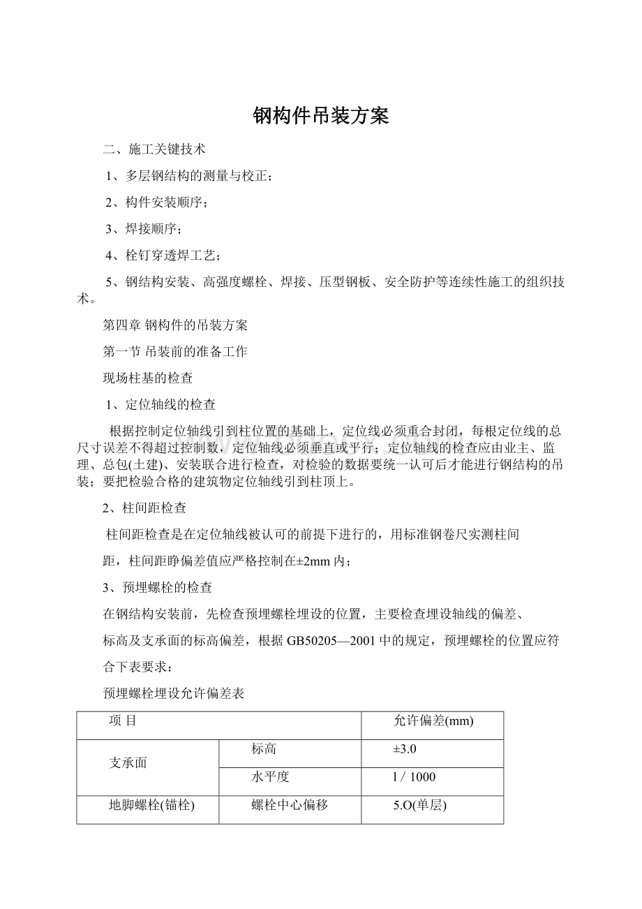 钢构件吊装方案.docx_第1页